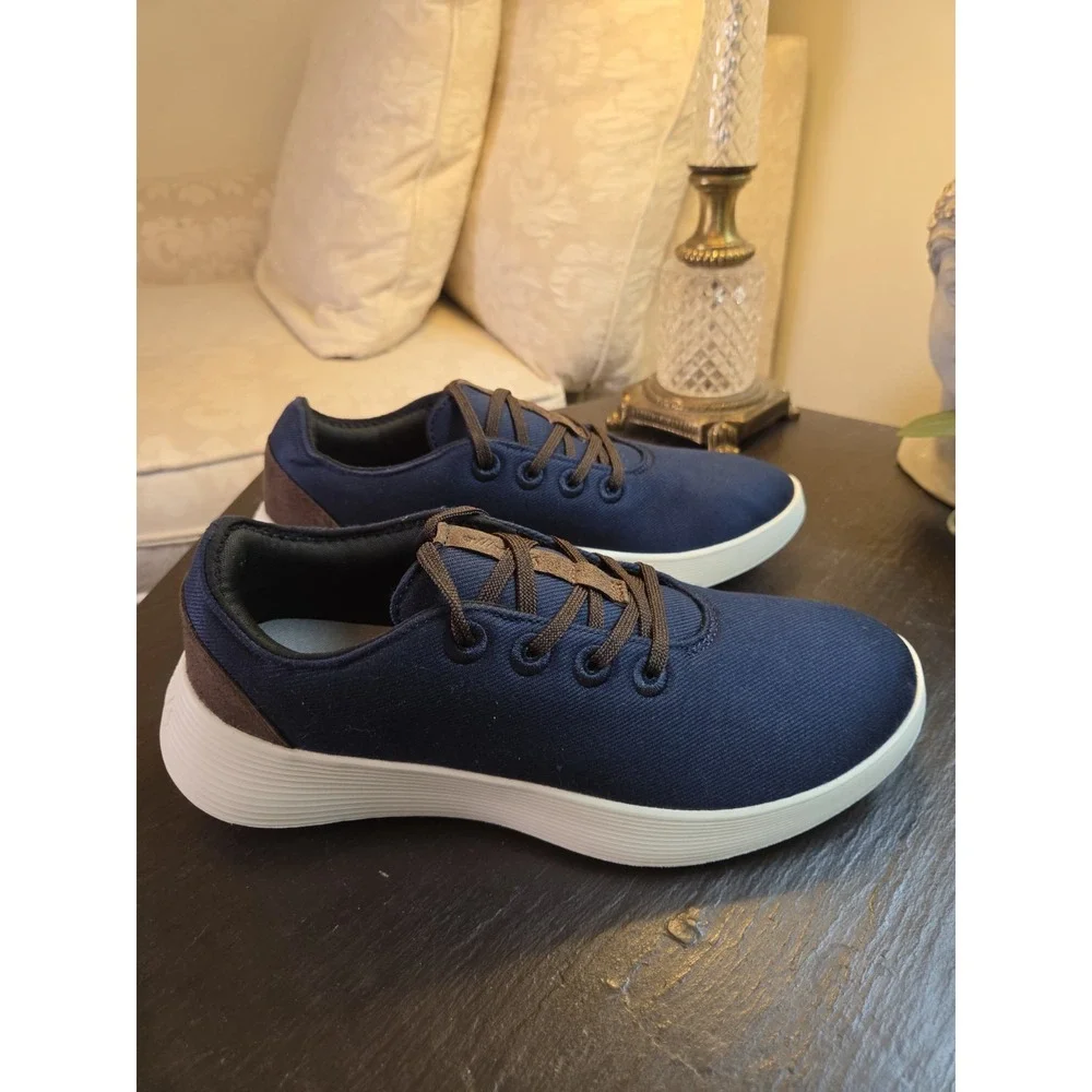 NEW! Allbirds Men's Wool Runner Cushioned Sneaker True Navy/White Size 10 $120